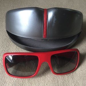 Authentic PRADA Sport Sunglasses SPS 01l Matte Red Frames Gray Lenses Italy